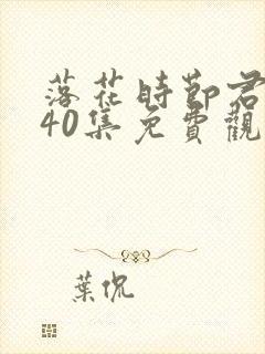 落花时节君不在40集免费观看
