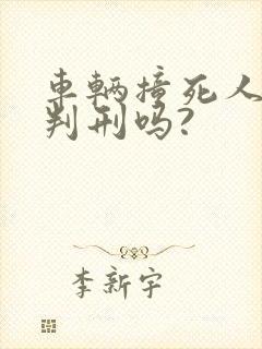 车辆撞死人了会判刑吗?