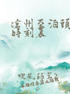 沧州至泊头火车时刻表 沧州至泊头火车时刻表