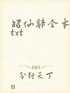 昭仙辞全本下载txt