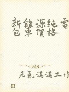 新能源纯电动面包车价格