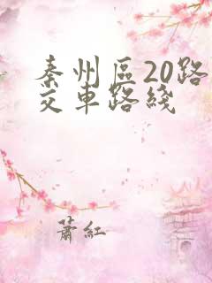 秦州区20路公交车路线 秦州区20路公交车路线