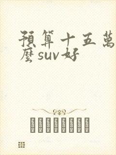预算十五万买什么suv好