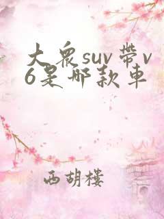 大众suv带v6是哪款车