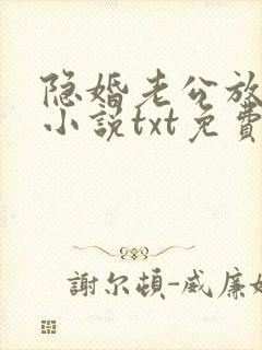 隐婚老公放肆宠小说txt免费下载