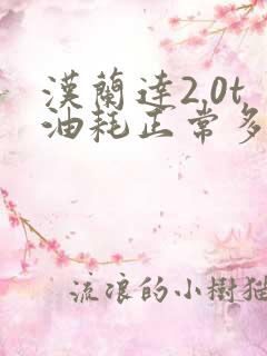 汉兰达2.0t油耗正常多少