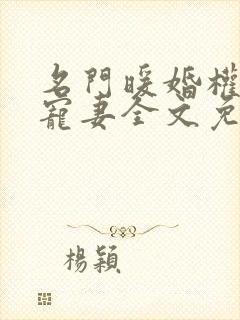 名门暖婚权爷盛宠妻全文免费阅读