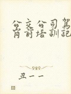 公交公司驾驶员岗前培训记录表