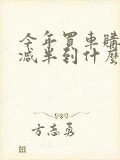 今年买车购置税减半到什么时候