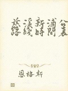 慈溪新浦公交车路线时间表