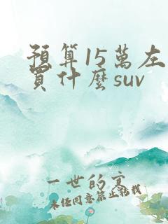 预算15万左右买什么suv