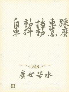 自动挡车踩刹车车抖动怎么回事