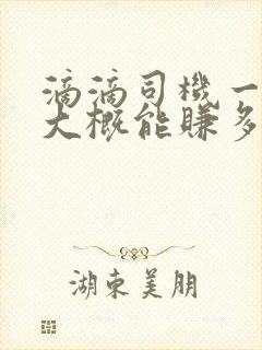 滴滴司机一个月大概能赚多少钱