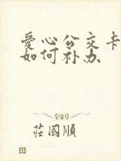 爱心公交卡丢失如何补办