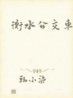 衡水公交车票价