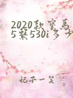 2020款宝马5系530i多少钱