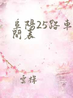 阜阳25路车时间表