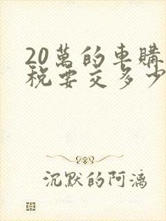 20万的车购置税要交多少钱