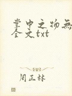 掌中之物无删减全文txt