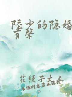 陆少的隐婚罪妻有声