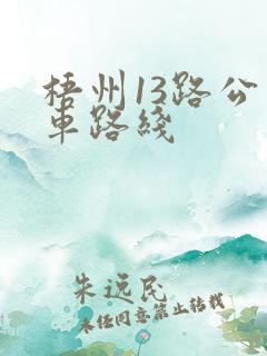 梧州13路公交车路线