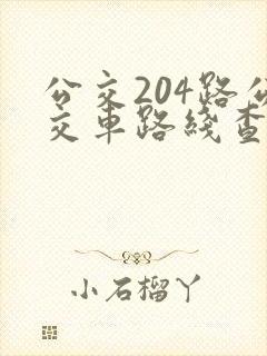 公交204路公交车路线查询