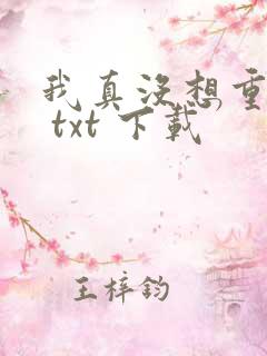我真没想重生啊 txt 下载
