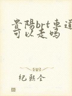 贵阳brt车道可以走吗
