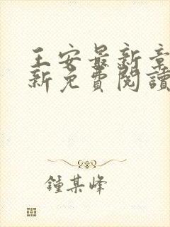 王安最新章节更新免费阅读