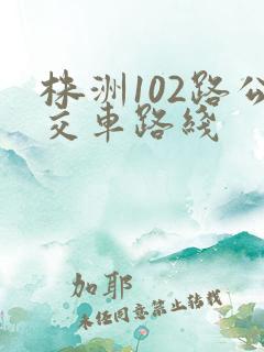 株洲102路公交车路线