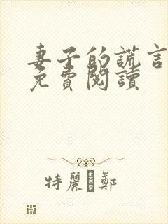 妻子的谎言小说免费阅读
