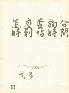 怎么查询公交实时到站时间