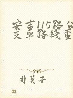 安吉115路公交车路线查询