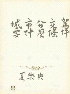 城市公交驾照需要什么条件