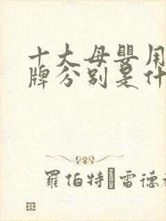 十大母婴用品品牌分别是什么