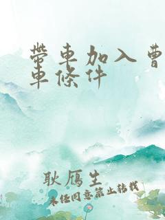 带车加入曹操专车条件
