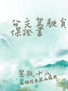 公交驾驶员安全保证书