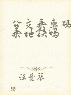 公交乘车码可以乘地铁吗