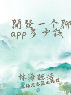 开发一个聊天的app多少钱