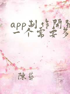 app制作开发一个需要多少钱