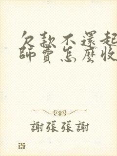 欠款不还起诉律师费怎么收费