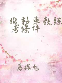机动车教练证报考条件