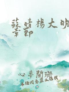 苏晴杨大明最新章节