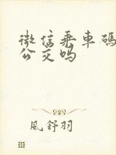 微信乘车码能坐公交吗
