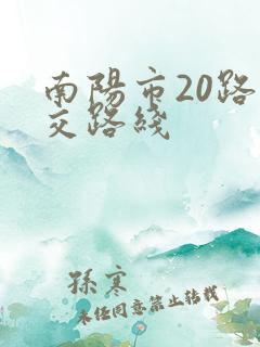 南阳市20路公交路线