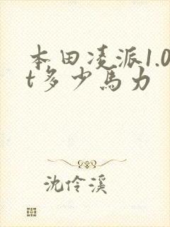 本田凌派1.0t多少马力
