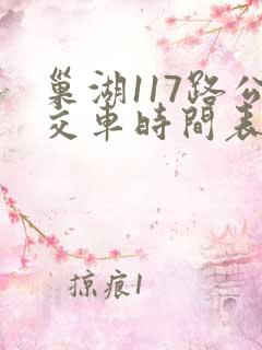 巢湖117路公交车时间表查询