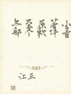 冬至原著小说在哪个软件看