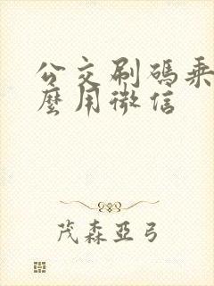 公交刷码乘车怎么用微信