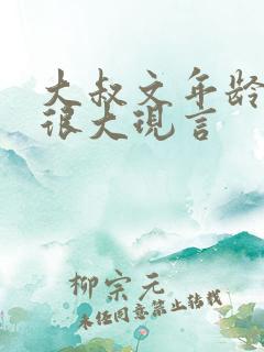 大叔文年龄相差很大现言